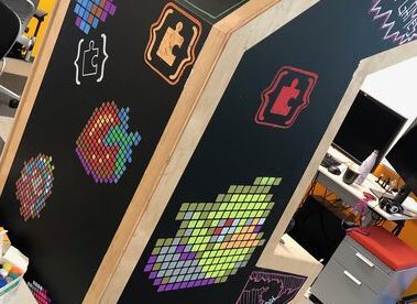 Arcade cabinet in the MakeCode Team room