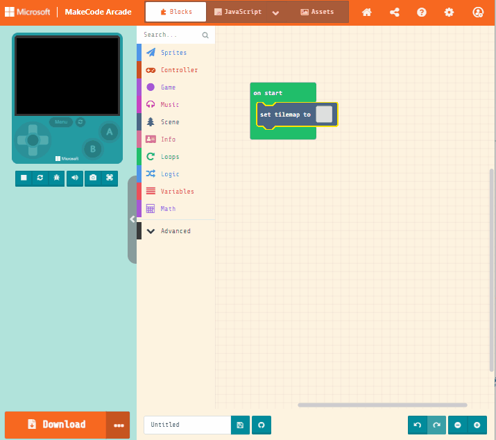 Example creating a tile and inserting into tilemap