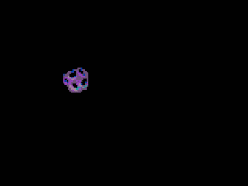 Animation of asteroid bouncing around wall