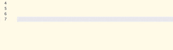 Animation of typing code snippet