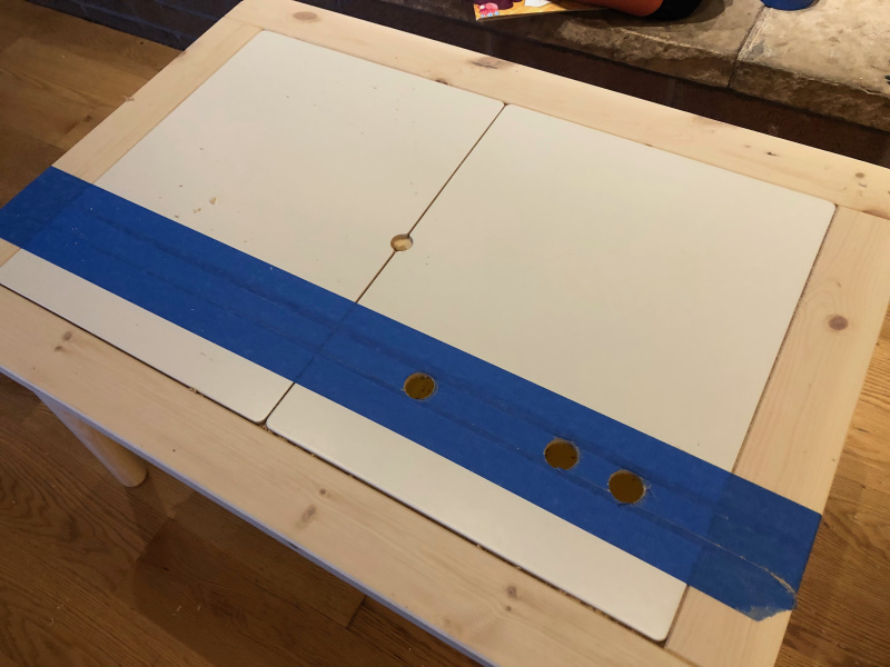 A table with 3 holes