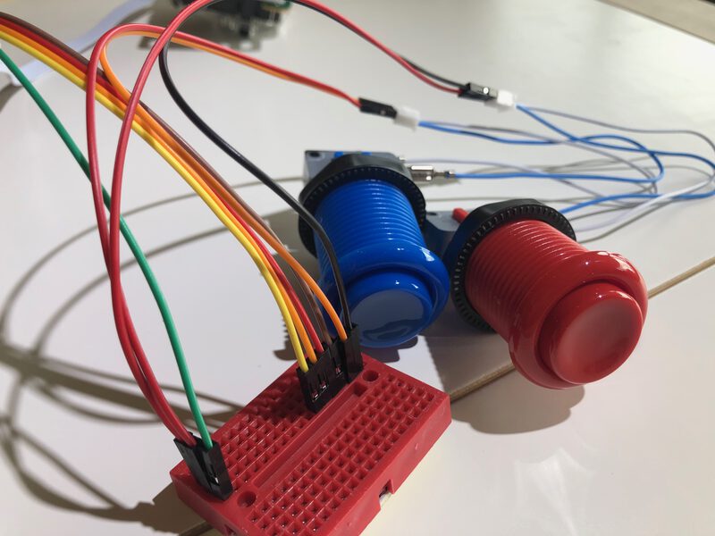 A button is connected