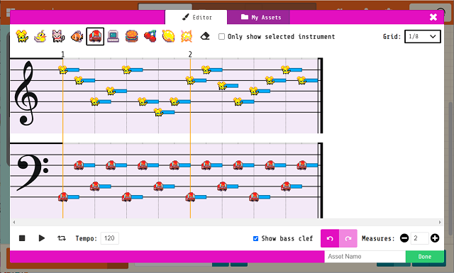 Song editor window