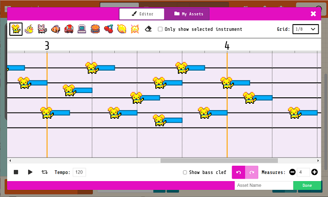 Song editor window