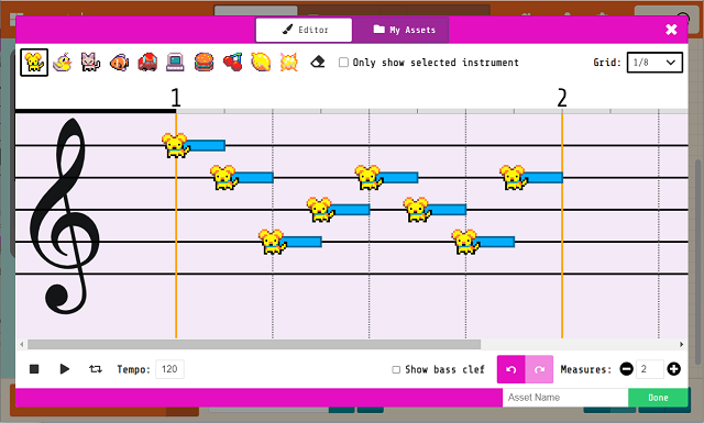 Song editor window