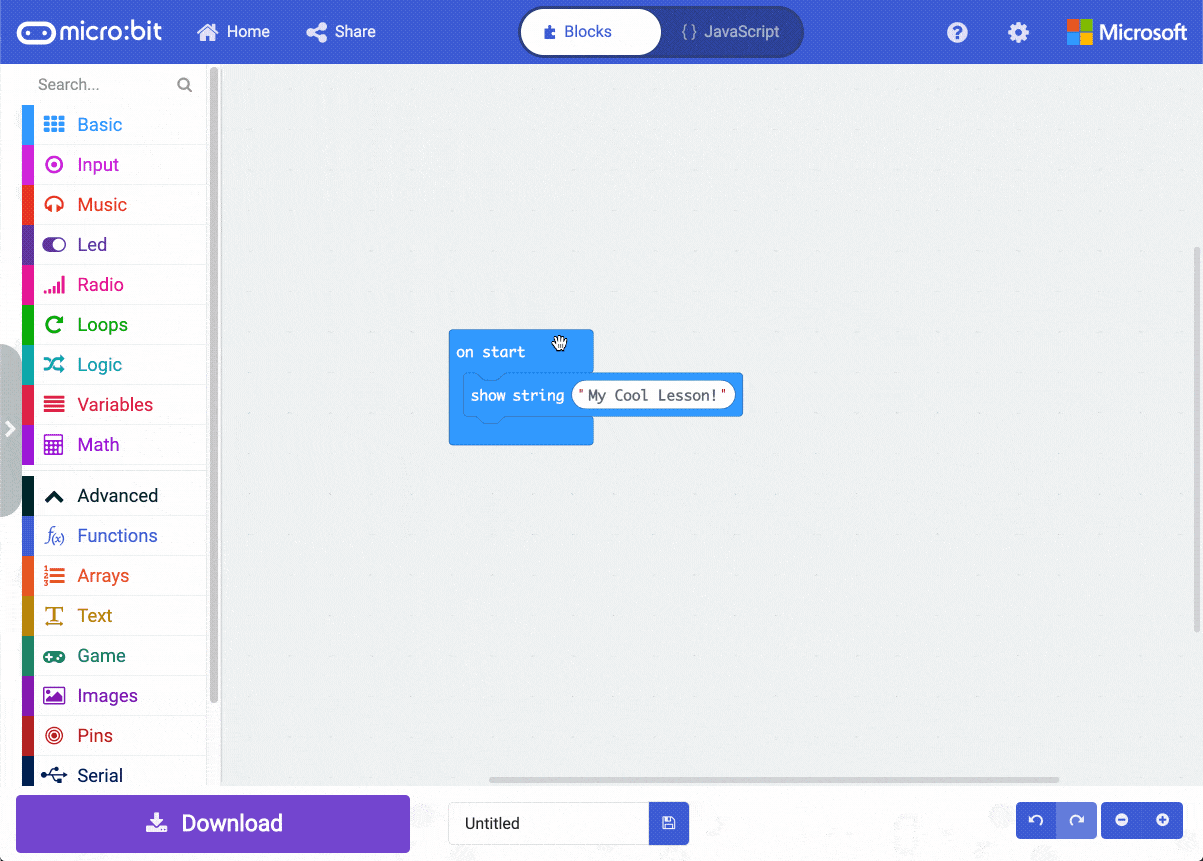 Animation showing how to share a project